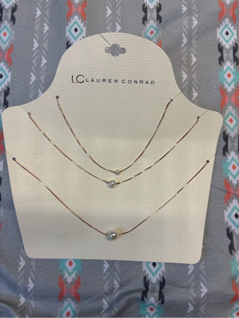🧿NWT LC Lauren Conrad Gold-Tone Layered Pearl Necklace Set